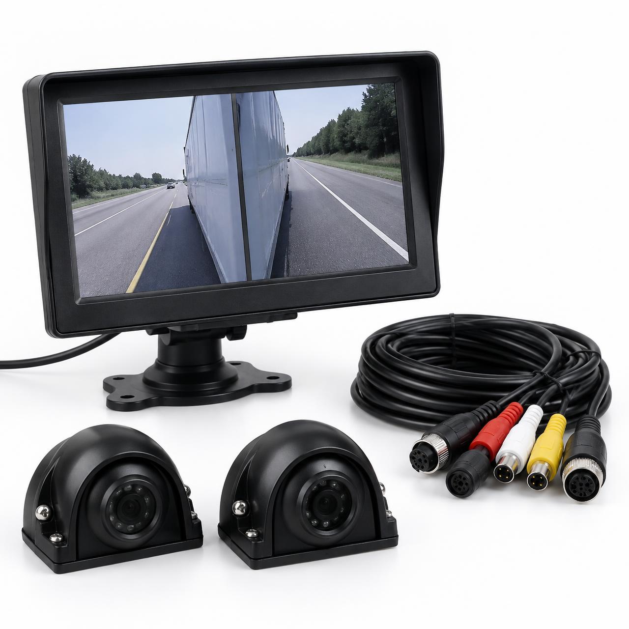 X2 DVS/PSS kit: in-cab monitor, wiring harness and two cameras
