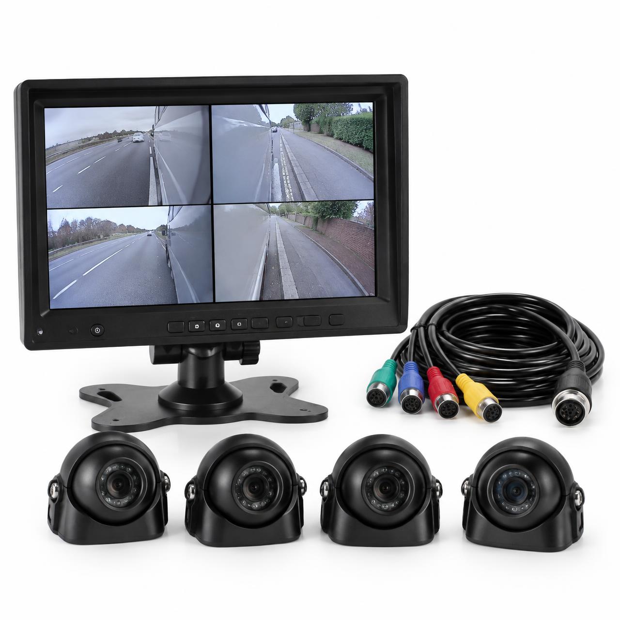 X4 DVS/PSS kit with display monitor, four cameras and wiring harness
